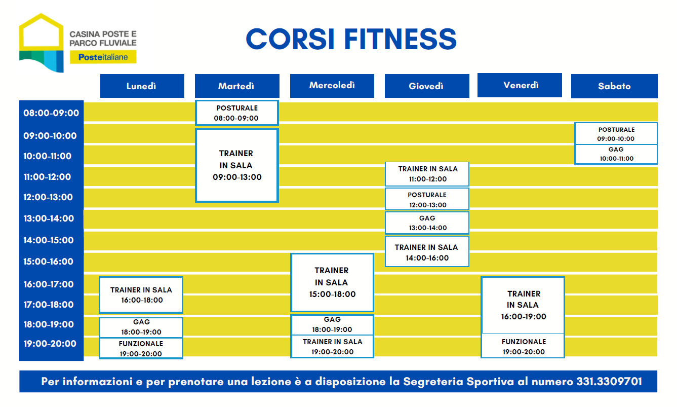 Orario corsi fitness